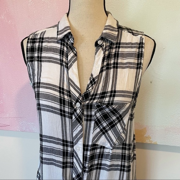 Rails Jordyn Slit Tunic Shirt Plaid Long Length - Picture 3 of 9